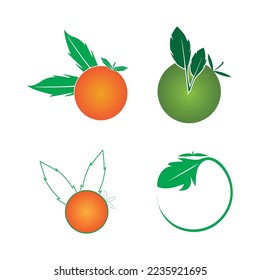 diseño de plantillas de ilustración de vectores de iconos de tomates y hojas