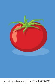 Tomatoes on a blue colour background