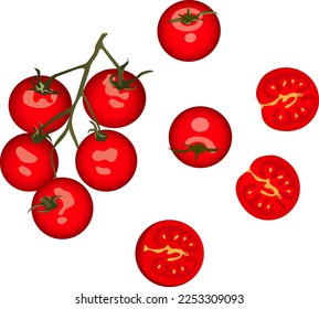 Сherry tomatoes on a branch