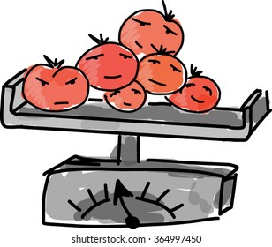 Tomatoes on the scales