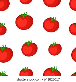 Tomatoes on a white background. Seamless pattern. Vector illustration.