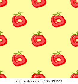 tomatoes on yellow background