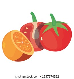 tomatoes orange fresh food vector illustration design