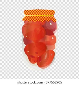 The tomatoes in the pot. Vector illustration.