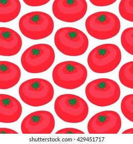 Tomatoes red. Vegetables isolated on white background simple seamless print pattern vector illustration.