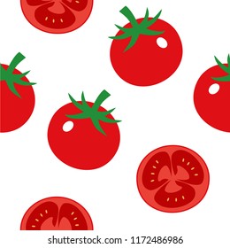 Tomatoes seamless food fruits vegetable vector design cartoon, Backgrounds/Textures, Food and Drink
