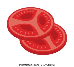 tomatoes sliced portions vegetables icons