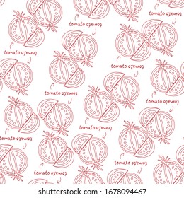 Tomatoes slices red pattern linear vector vegetable