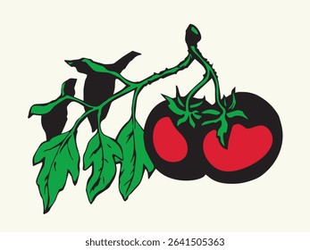 Tomatoes. Vector drawing icon sign