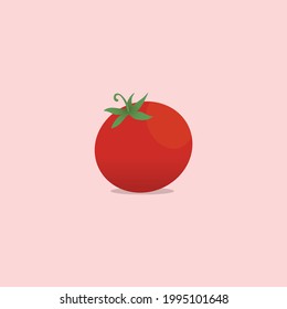 Tomatoes Vector flat design illustration, Cartoon style red tomato flat vector icon isolated on white background. Tomatoes slice. Fresh vegetable tomato iİllustration