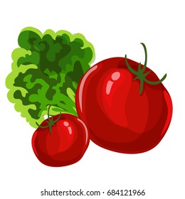 Tomatoes. Vector For Food Decor. Web site page and mobile app design element.