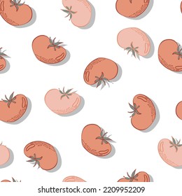 tomatoes vegetable vector seamless pattern