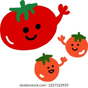 tomatos character colored flat illustration vector iconHands can move.