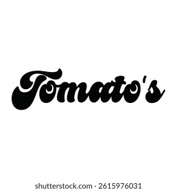 tomato's text for T-shirt print and other use on white background.