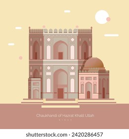 Tomb - Chaukhandi of Hazrat Khalil Ullah - Bidar - Stock Illustration as EPS 10 File