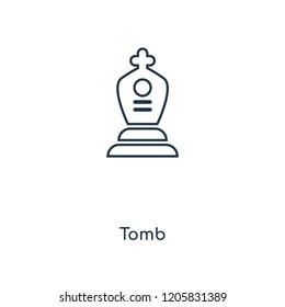 Tomb concept line icon. Linear Tomb concept outline symbol design. This simple element illustration can be used for web and mobile UI/UX.