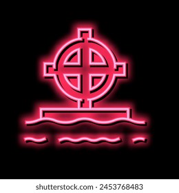 tomb cross neon light sign vector. tomb cross illustration