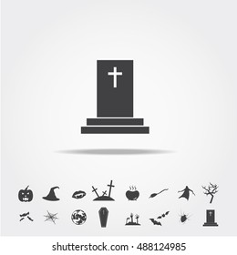 tomb halloween icon set