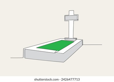 The tomb has been cleaned. Burial one-line drawing