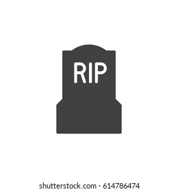 Tomb, headstone icon vector, filled flat sign, solid pictogram isolated on white. Symbol, logo illustration. Pixel perfect