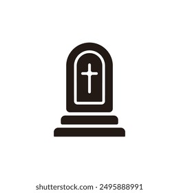 Tomb icon. Flat silhouette version.