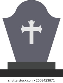 Tomb Icon and Illustration for Halloween and Graveyard-Themed Designs