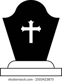 Tomb Icon and Illustration for Halloween and Graveyard-Themed Designs