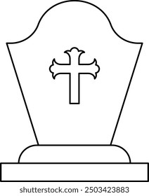 Tomb Icon and Illustration for Halloween and Graveyard-Themed Designs