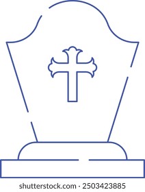 Tomb Icon and Illustration for Halloween and Graveyard-Themed Designs