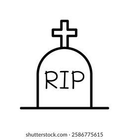 Tomb icon in thin line style