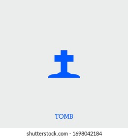 Tomb Icon. Tomb Vector On Gray Background