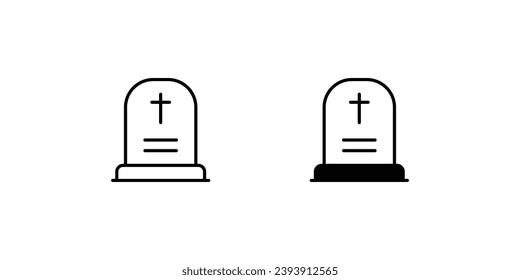Icono de Tumba con ilustración de material vectorial de fondo blanco