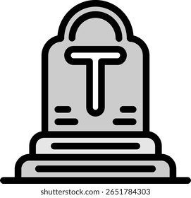 Tomb Line Filled Icon Design