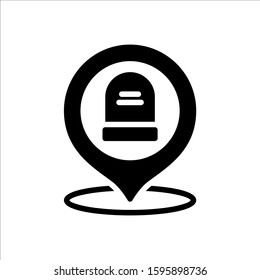 tomb location map pin icon vector