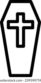 tomb single vector line icon
