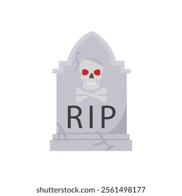 Tomb Stone, Halloween Vector Illustration, Isolated