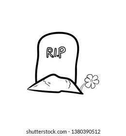 Tomb stone icon doodle vector