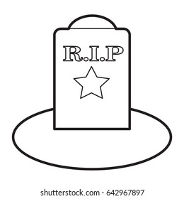 tomb stone icon outline