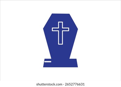 tomb stone icon vector thin outline style sign