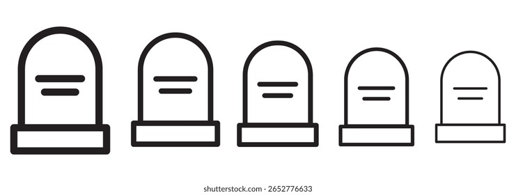 tomb stone icon vector thin outline style sign