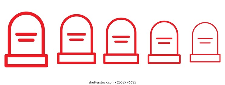 tomb stone icon vector thin outline style sign