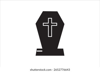 tomb stone icon vector thin outline style sign