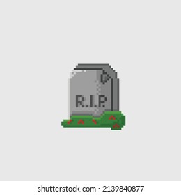 tomb stone in pixel style