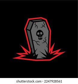 Tomb stone vector. Dead vector icon