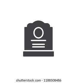 Tomb stone vector icon. filled flat sign for mobile concept and web design. Gravestone simple solid icon. Halloween symbol, logo illustration. Pixel perfect vector graphics