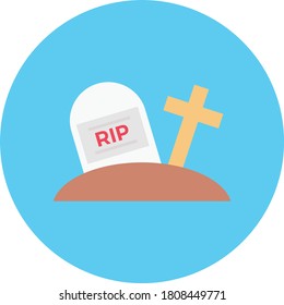 tomb vector flat color icon 