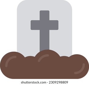 Tomb Vector Icon Flat Style