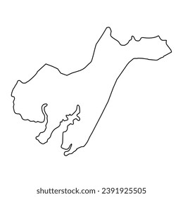 Tombali region map, administrative division of Guinea Bissau. Vector illustration.
