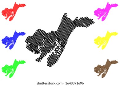 Tombali Region (Republic of Guinea-Bissau, Regions of Guinea Bissau) map vector illustration, scribble sketch Tombali map