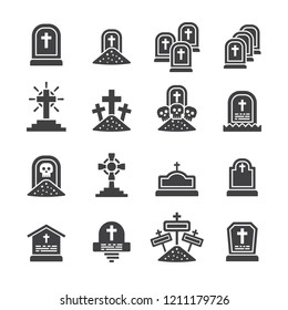 Tomb,Graves icon set/Flat icon set design ,Out line vector icon set for design.
